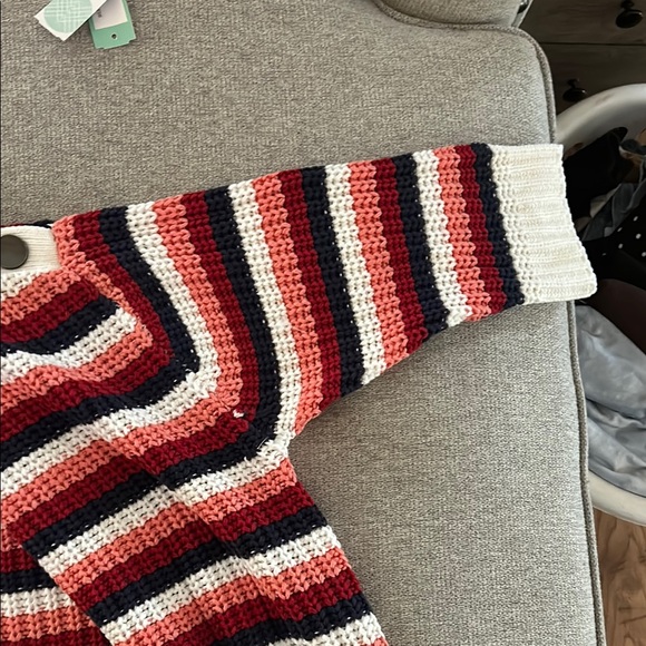 Striped Knit Sweater - Red, White, and Black - Picture 6 of 9